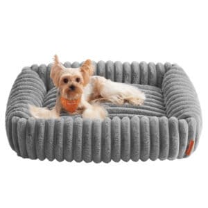 Mellemstor hundesofa, blød polstring, vaskbar, 71 x 55 x 18 cm, duegrå