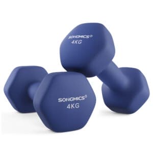 Sæt med 2 håndvægte sekskantede, neoprenbelægning, styrketræning, fitnesstræning, hjemme