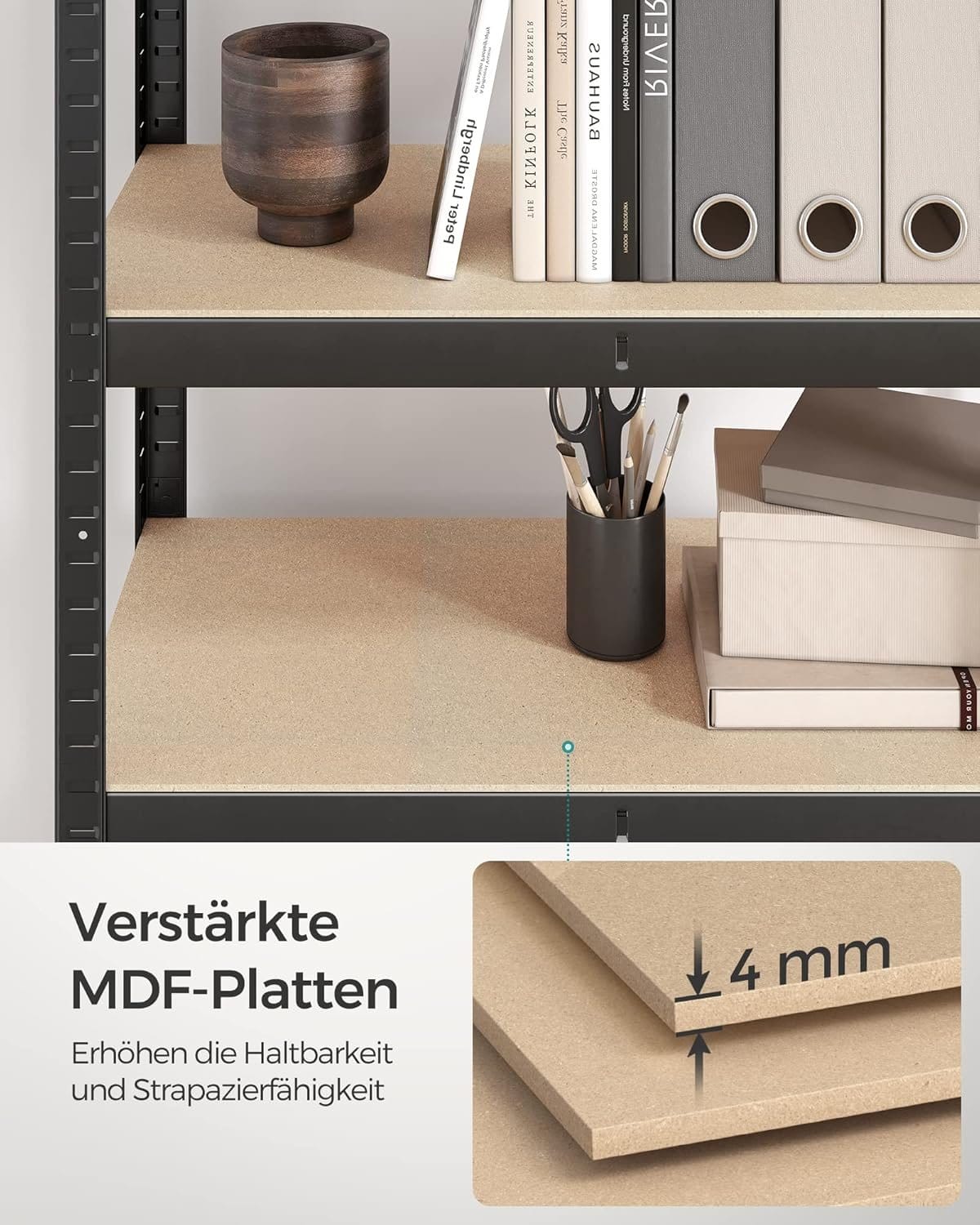 Robust reol, sæt med 2, kælderreol, 40 x 80 x 160 cm, sort 7 Robust reol, sæt med 2, kælderreol, 40 x 80 x 160 cm, sort - Billede 7