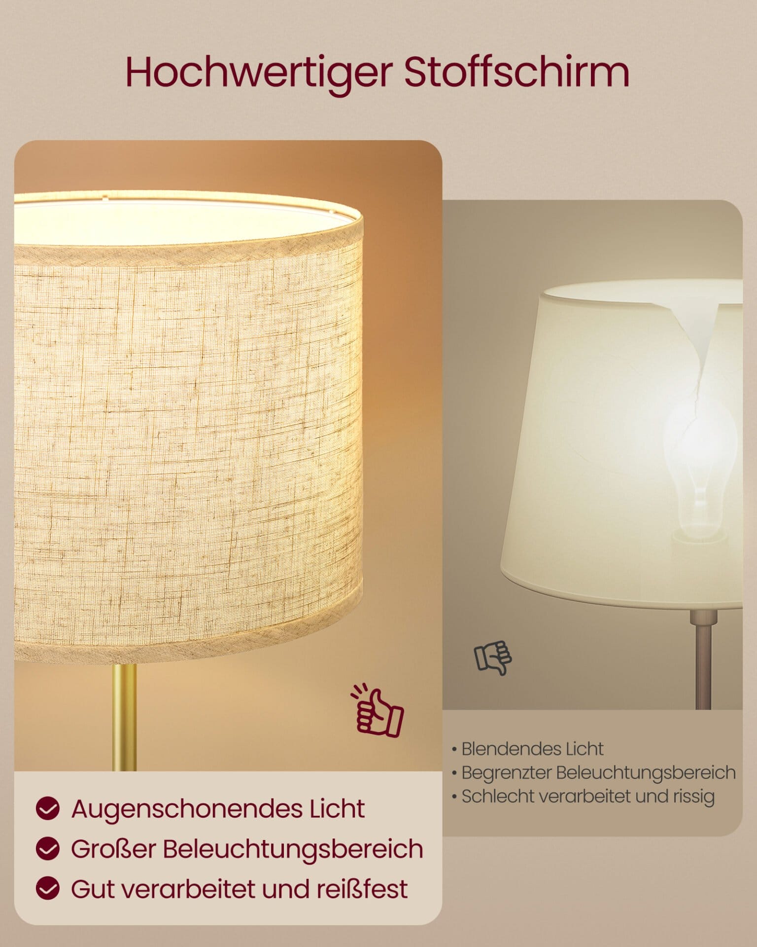 Gulvlampe, justerbar højde fra 140 til 170 cm, moderne stil, guld og sort 5 Gulvlampe, justerbar højde fra 140 til 170 cm, moderne stil, guld og sort - Billede 5