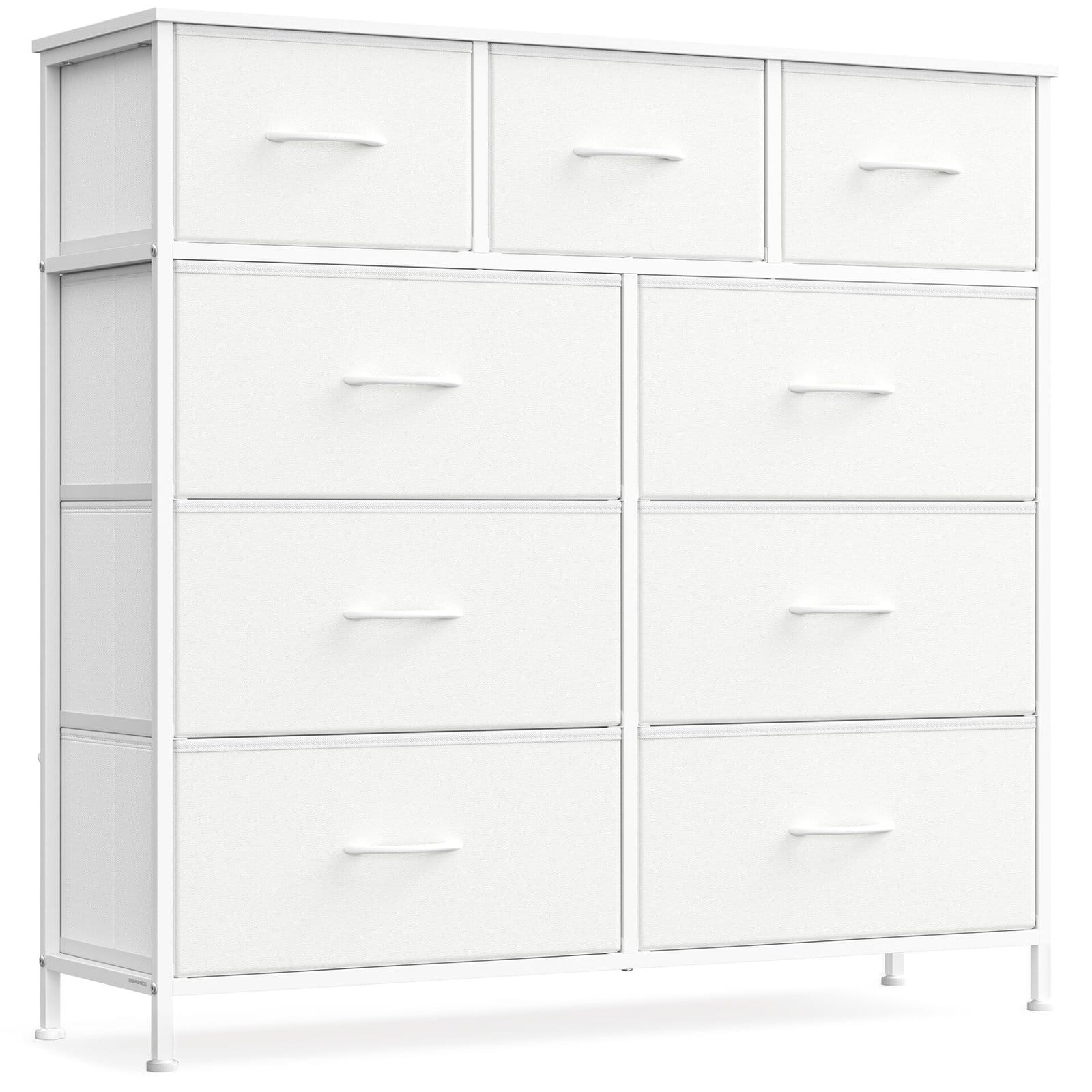 SONGMICS BELLAH Collection - Chest of Drawers, Storage Unit, Steel, for Bedroom, Closet, Hallway, Living Room, 9 Drawers, Modern, Cloud White and Snow White LGS324WH01 1 SONGMICS BELLAH Collection - Chest of Drawers, Storage Unit, Steel, for Bedroom, Closet, Hallway, Living Room, 9 Drawers, Modern, Cloud White and Snow White LGS324WH01