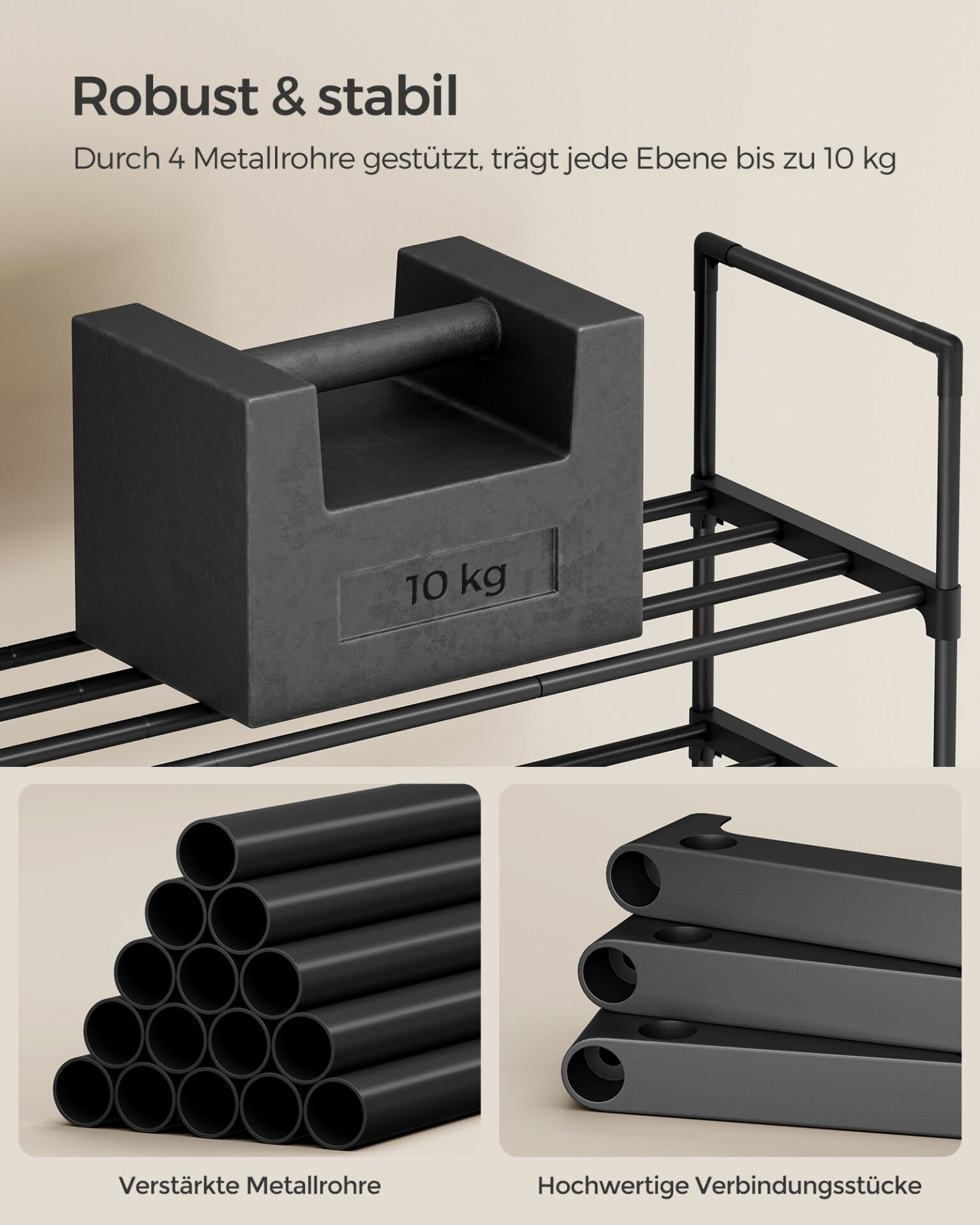 SONGMICS Shoe Rack 2 Tier Shoe Rack Metal Shoe Storage Shoe Organizer Upright or Inverted for 6-9 Pairs of Shoes Stackable Hallway 30 x 68 x 33.8 cm Black LSA202B01 4 SONGMICS Shoe Rack 2 Tier Shoe Rack Metal Shoe Storage Shoe Organizer Upright or Inverted for 6-9 Pairs of Shoes Stackable Hallway 30 x 68 x 33.8 cm Black LSA202B01 - Billede 4