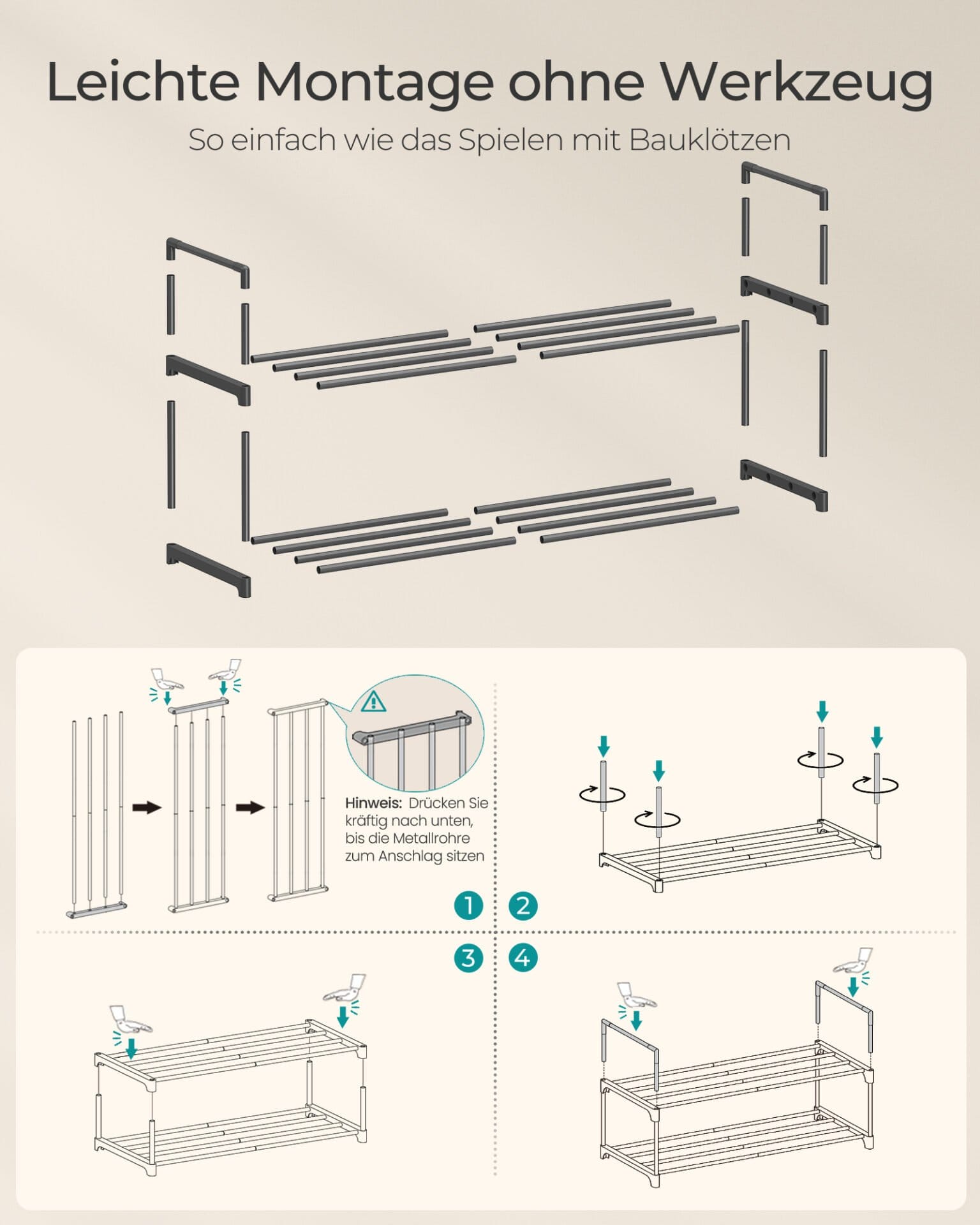 SONGMICS Shoe Rack 2 Tier Shoe Rack Metal Shoe Storage Shoe Organizer Upright or Inverted for 6-9 Pairs of Shoes Stackable Hallway 30 x 68 x 33.8 cm Black LSA202B01 6 SONGMICS Shoe Rack 2 Tier Shoe Rack Metal Shoe Storage Shoe Organizer Upright or Inverted for 6-9 Pairs of Shoes Stackable Hallway 30 x 68 x 33.8 cm Black LSA202B01 - Billede 6