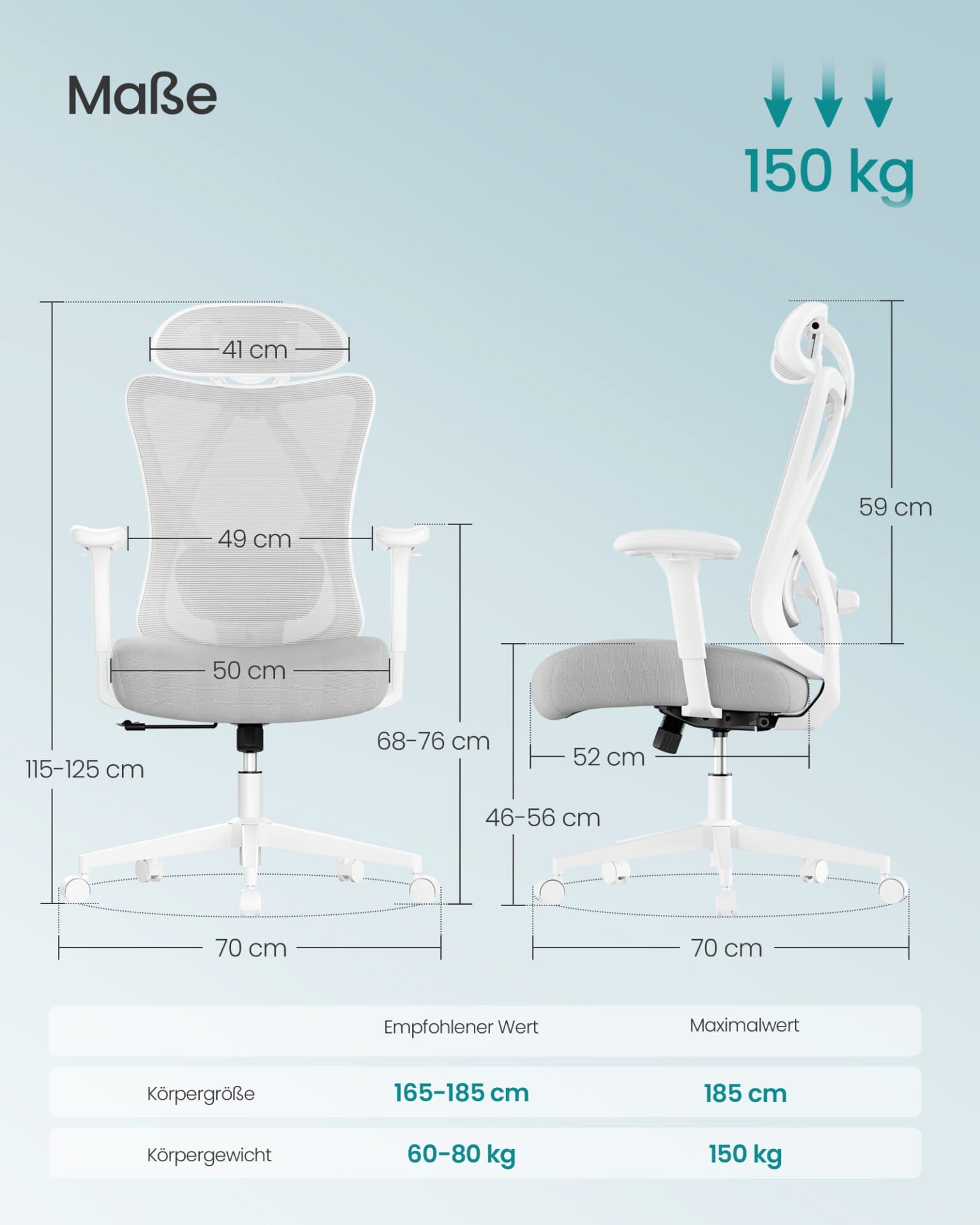 SONGMICS Ergonomic Office Chair, Desk Chair, Computer Chair, Mesh Chair, Adjustable Lumbar and Head Cushion, Load Capacity up to 150 kg, Height Adjustable, Cappuccino Beige OBN063GD02 2 SONGMICS Ergonomic Office Chair, Desk Chair, Computer Chair, Mesh Chair, Adjustable Lumbar and Head Cushion, Load Capacity up to 150 kg, Height Adjustable, Cappuccino Beige OBN063GD02 - Billede 2