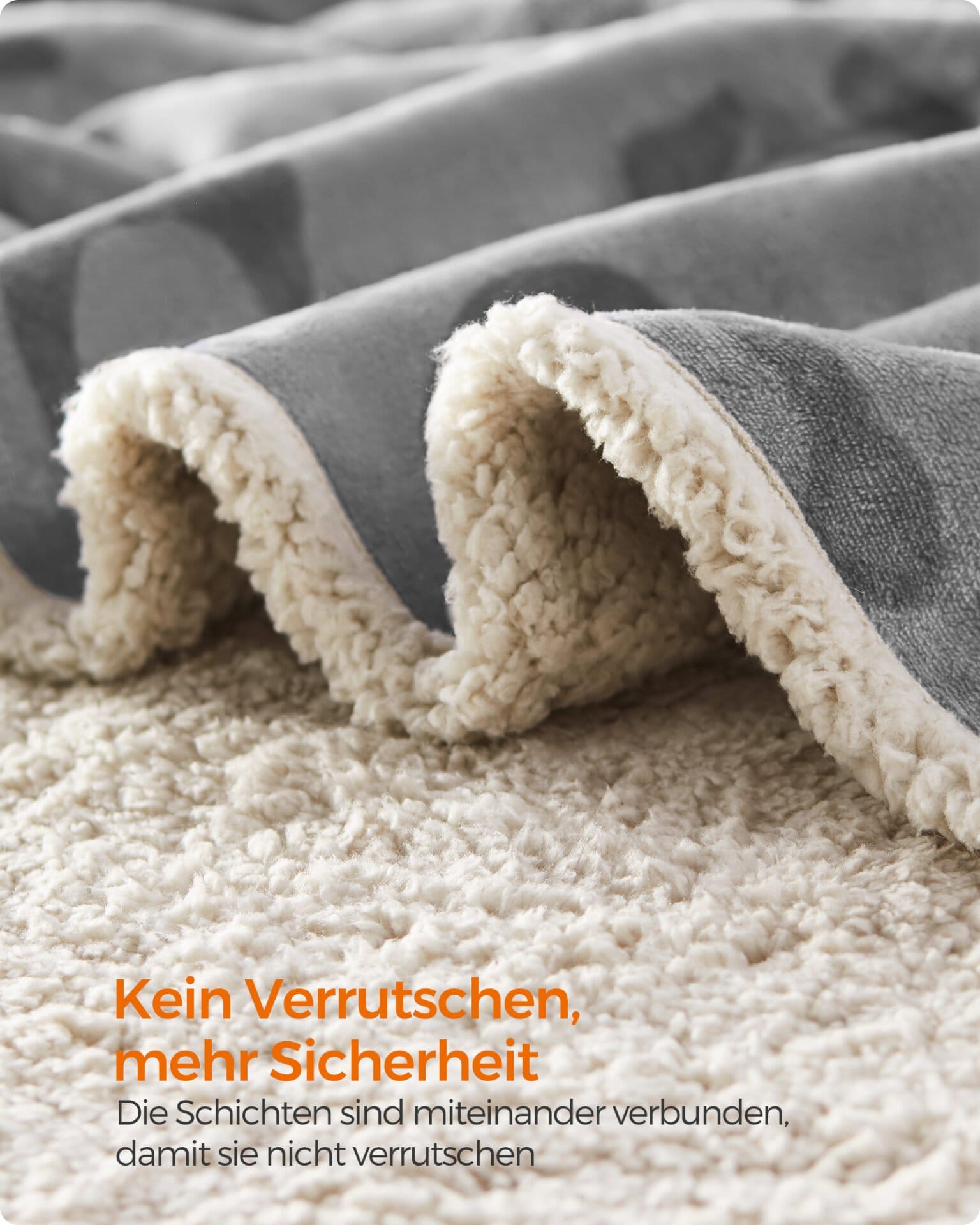 Feandrea Waterproof Dog Blanket, Sherpa Fleece Pet Blanket for Miniature Dogs, Cats, 73 x 63 cm, S, Machine Washable, Reversible Dog Couch Cover Protector, Grey PPB029G01 4 Feandrea Waterproof Dog Blanket, Sherpa Fleece Pet Blanket for Miniature Dogs, Cats, 73 x 63 cm, S, Machine Washable, Reversible Dog Couch Cover Protector, Grey PPB029G01 - Billede 4