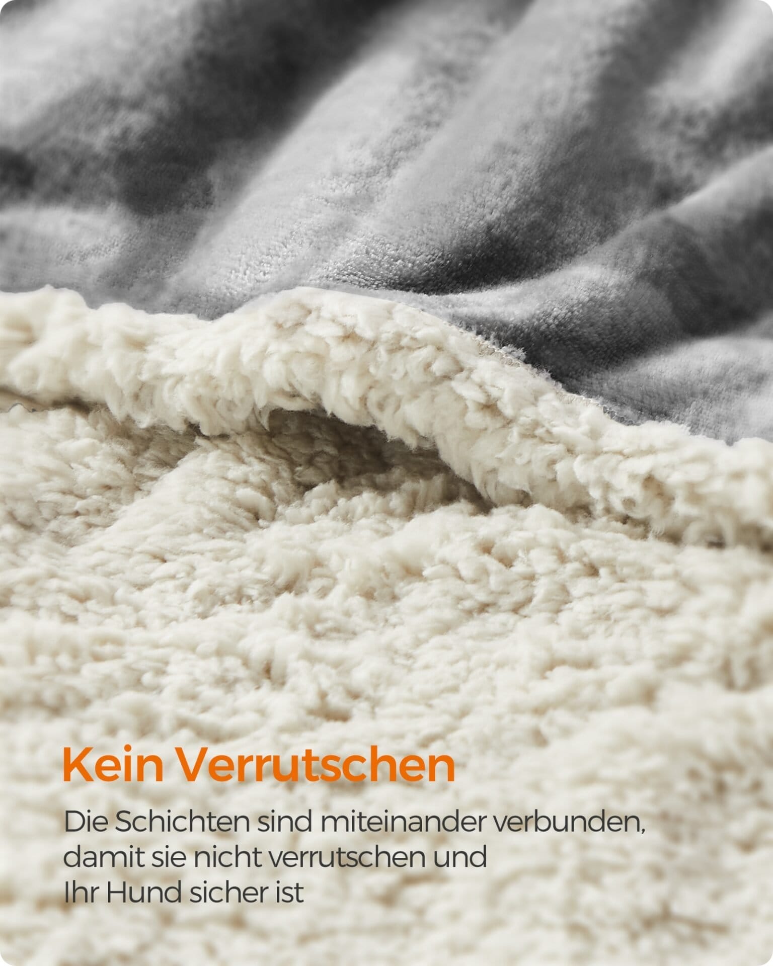 Feandrea Waterproof Dog Blanket, Sherpa Fleece Pet Blanket for Large and Extra Large Dogs, Cats, 203 x 152 cm, XXL, Machine Washable, Reversible Dog Couch Cover Protector, Grey PPB080G01 4 Feandrea Waterproof Dog Blanket, Sherpa Fleece Pet Blanket for Large and Extra Large Dogs, Cats, 203 x 152 cm, XXL, Machine Washable, Reversible Dog Couch Cover Protector, Grey PPB080G01 - Billede 4