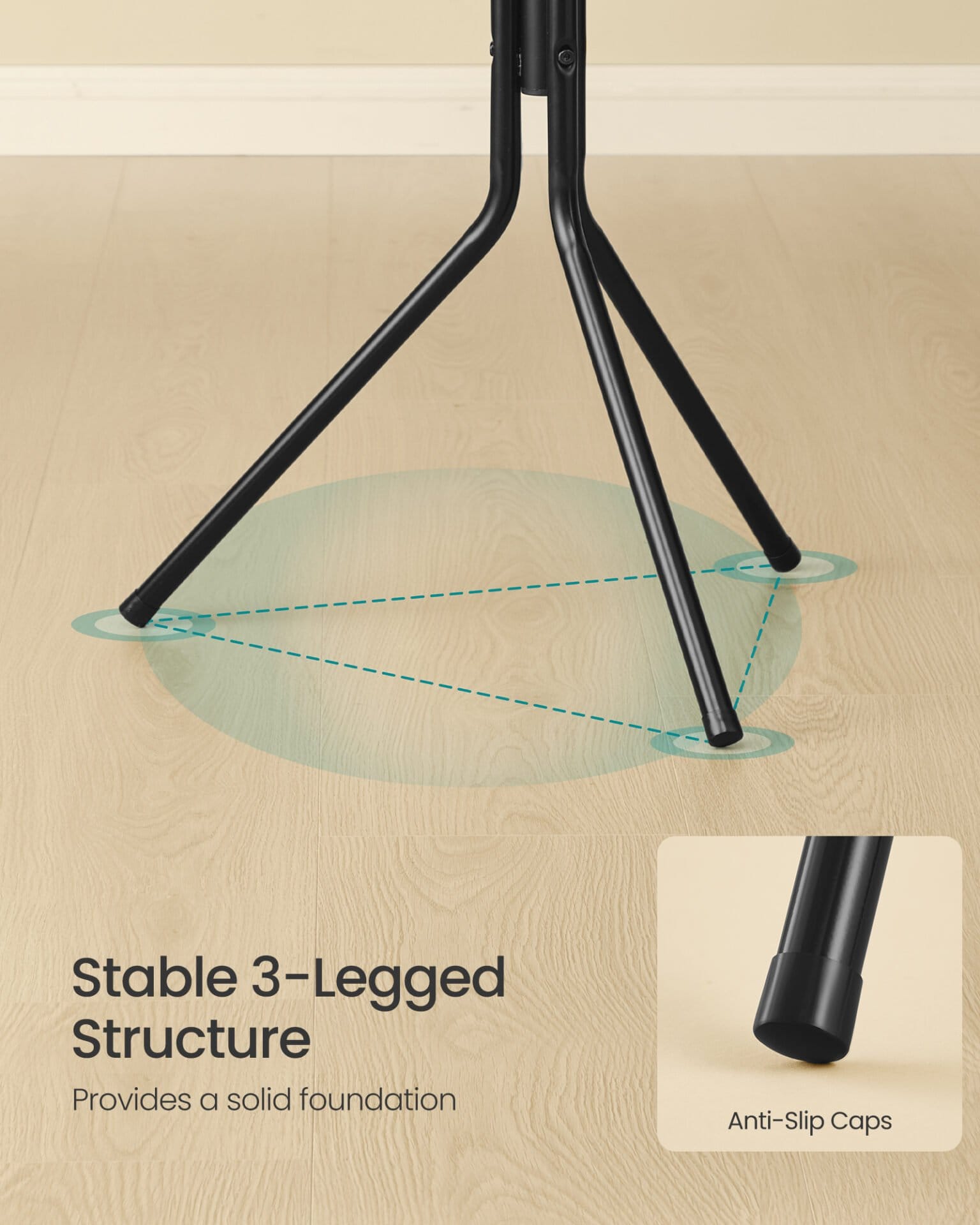 SONGMICS Coat Rack, Metal Coat Tree, Freestanding Organizer for Clothes, Bags, Hats, 175 cm Tall, 16 Hooks, for Entryway, Living Room, Bedroom, Ink Black RCR081BH01 5 SONGMICS Coat Rack, Metal Coat Tree, Freestanding Organizer for Clothes, Bags, Hats, 175 cm Tall, 16 Hooks, for Entryway, Living Room, Bedroom, Ink Black RCR081BH01 - Billede 5