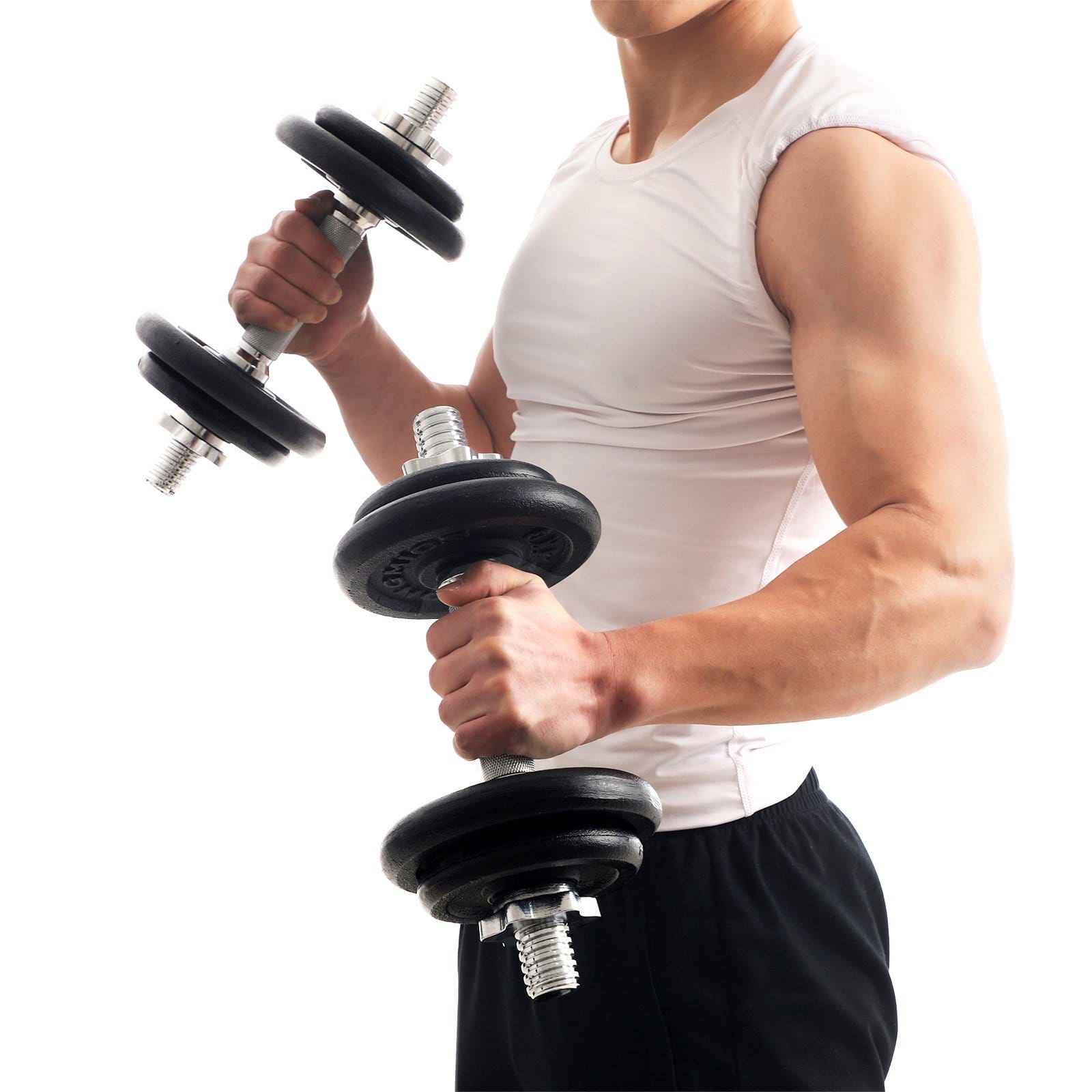 SONGMICS 2-in-1 Dumbbells Set, 2 x 15 kg Cast Iron Adjustable Weights, with Extra Steel Barbell Bar, Fitness Training, Weight Lifting, at Home Gym, Black SYL30LBK 3 SONGMICS 2-in-1 Dumbbells Set, 2 x 15 kg Cast Iron Adjustable Weights, with Extra Steel Barbell Bar, Fitness Training, Weight Lifting, at Home Gym, Black SYL30LBK - Billede 3