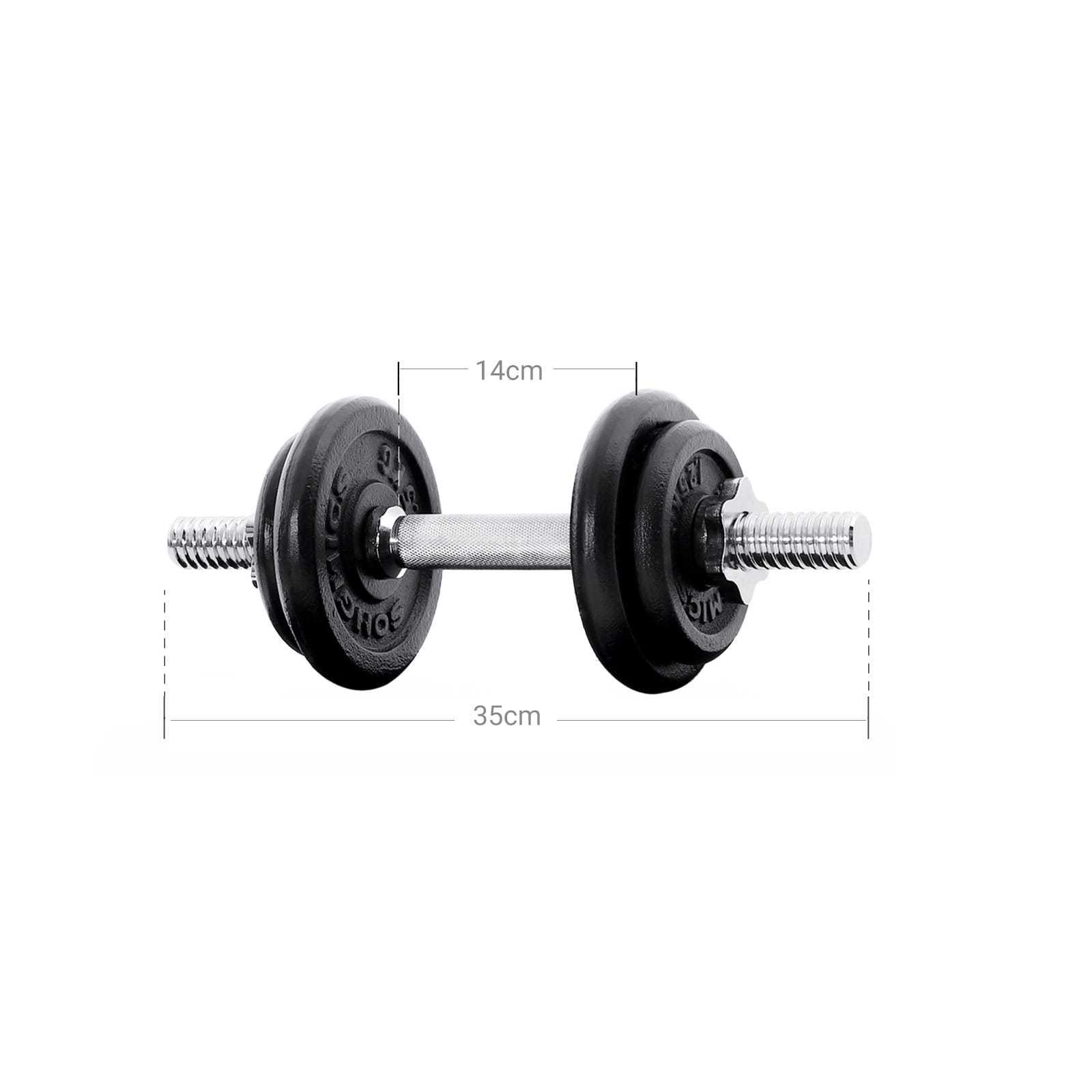 SONGMICS 2-in-1 Dumbbells Set, 2 x 15 kg Cast Iron Adjustable Weights, with Extra Steel Barbell Bar, Fitness Training, Weight Lifting, at Home Gym, Black SYL30LBK 6 SONGMICS 2-in-1 Dumbbells Set, 2 x 15 kg Cast Iron Adjustable Weights, with Extra Steel Barbell Bar, Fitness Training, Weight Lifting, at Home Gym, Black SYL30LBK - Billede 6